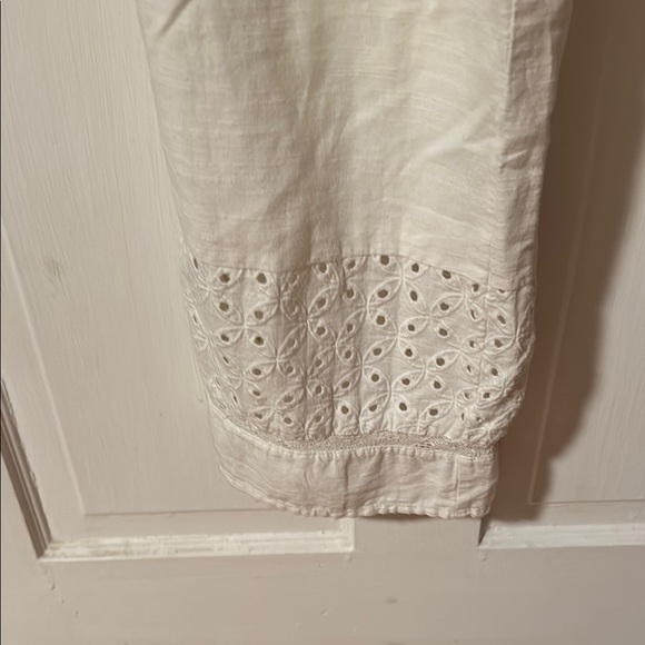 Urban Outfitters Cream Sleeveless Jumpsuit with Eyelet Hem Size S/P 100% cotton - Picture 5 of 11